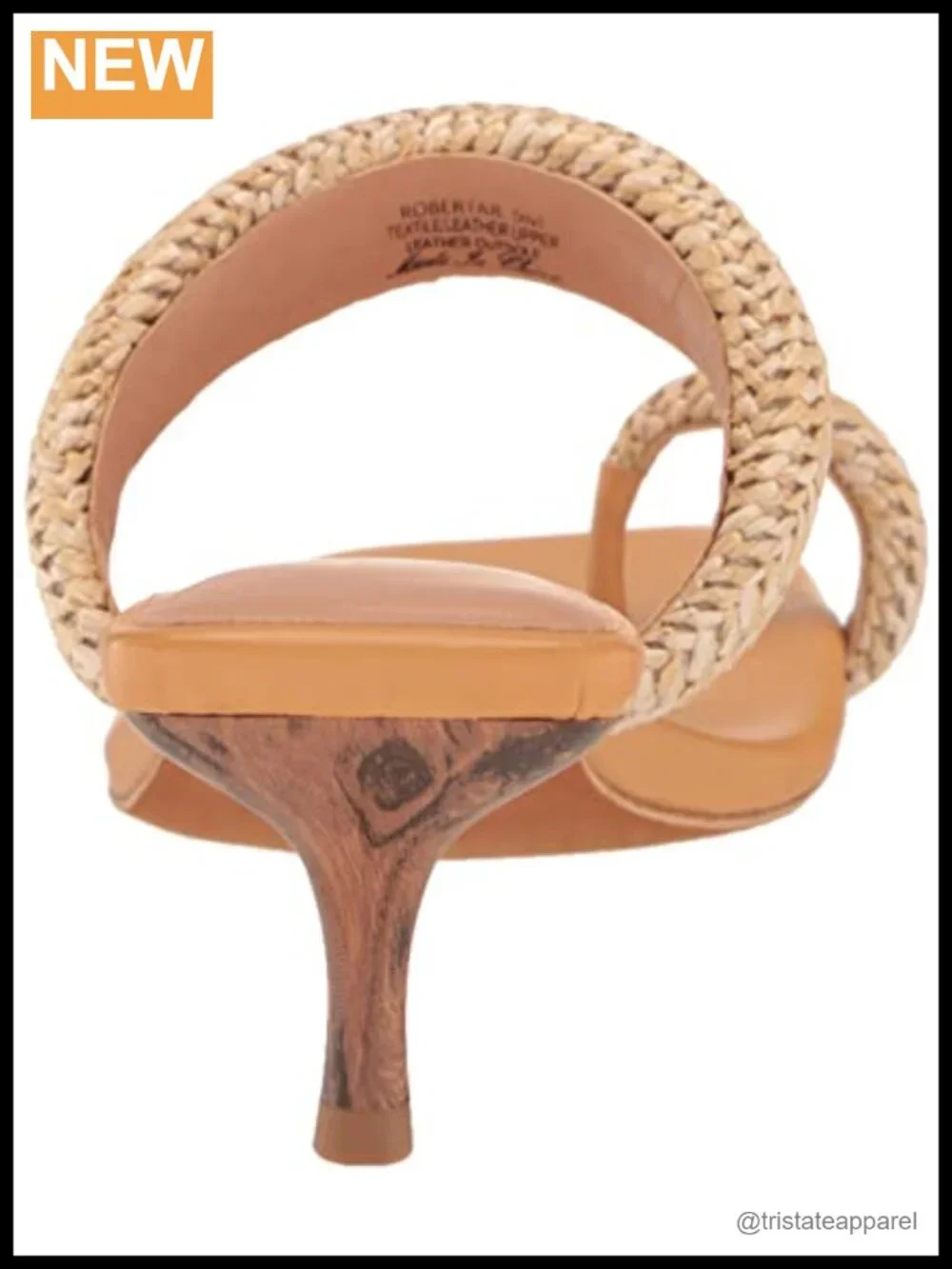 Raffia Kitten Heel Slide Sandals Memory Foam Comfort Slingback